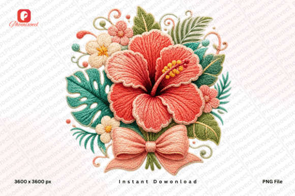 Download Tropical Coquette Bow Hibiscus PNG - Coquette bow Collection