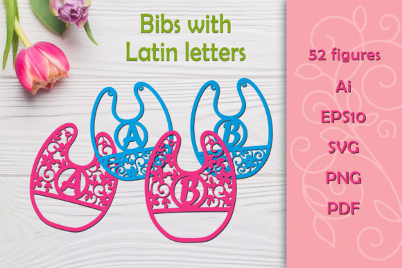 Download Bibs with Latin Letters. SVG - Letters Collection