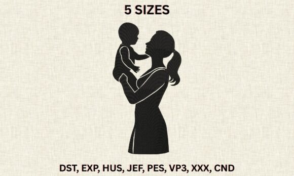 Download Mom Holding Baby Embroidery File - Mom Collection