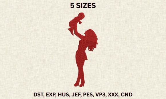 Download Mom Lifting Baby Embroidery File - Mom Collection