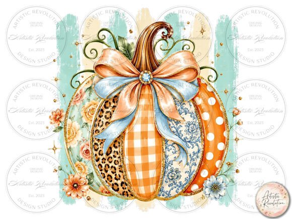 Download Striped Fall Pumpkin PNG Coquette Bow - Coquette bow Collection