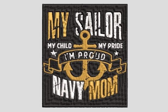 Download I Am Proud Navy Mom Embroidery File - Mom Collection