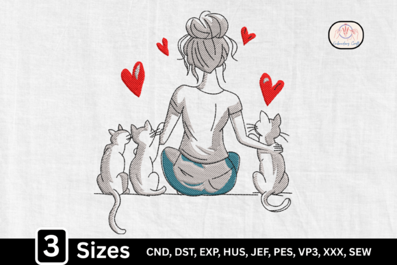 Download Cat Mom Love, Girl with Cats - Mom Collection