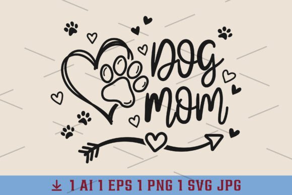 Download Dog Mom Paw Print Heart SVG - Mom Collection