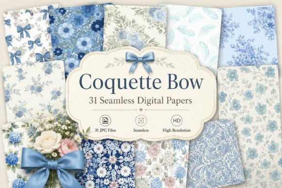 Download Coquette Bow Pattern Seamless Pattern - Coquette bow Collection